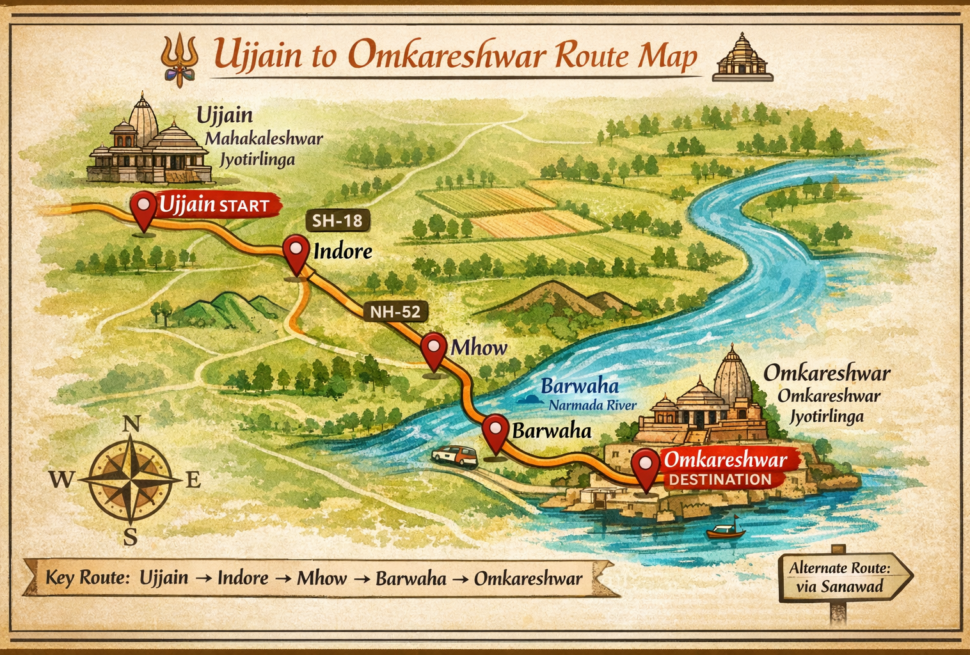 Ujjain to Omkareshwar