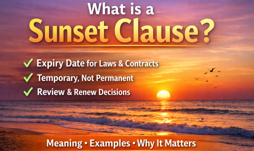 Sunset Clause Explained: Meaning, Examples, and Why It Matters Today
